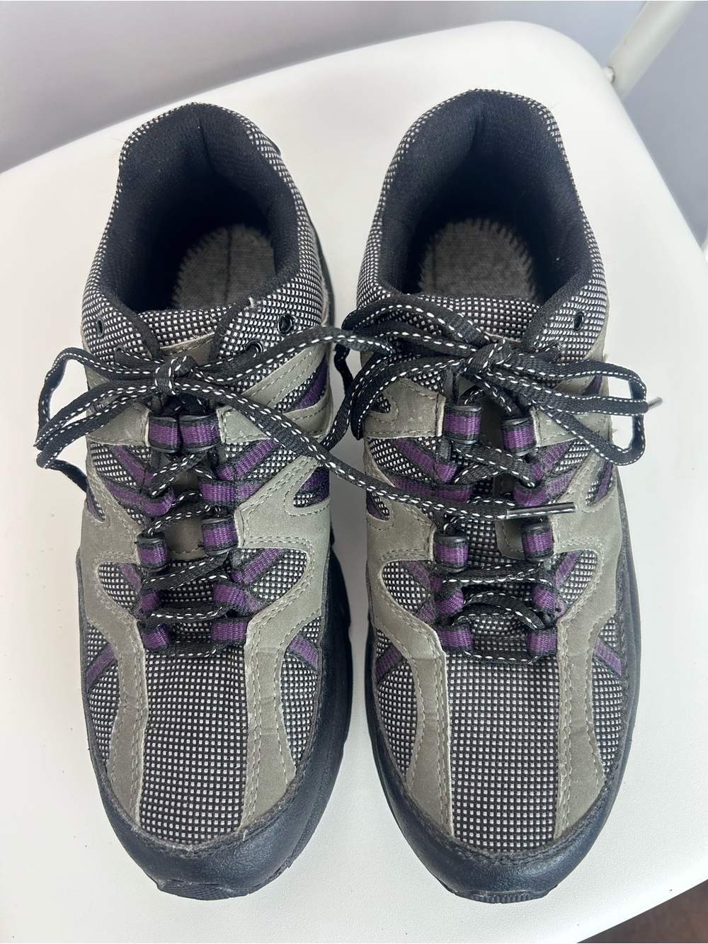 Apex Women’s Gray Purple Trail Walking Sneakers Shoes Size 8